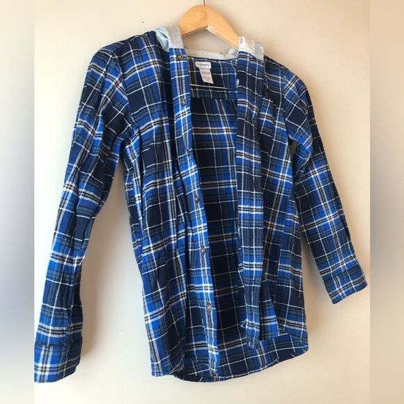 🟡 Carters | Plaid Hooded Button Up - Picture 3 of 4